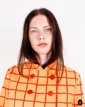 1960s Marimekko Orange Skirt Suit S