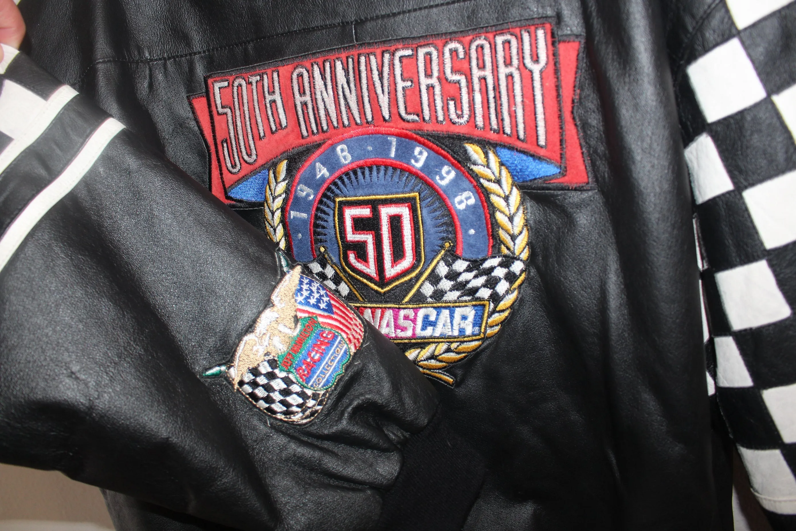 50th Anniversary NASCAR Jeff Hamilton Leather Jacket (XXL)