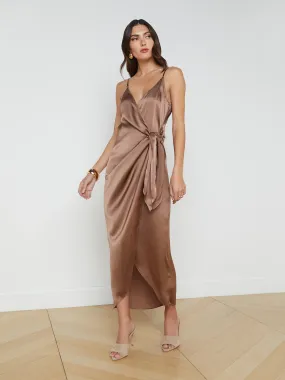 61370CLWsprw L'AGENCE Amilia Silk Wrap Dress