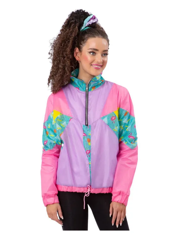 80s Pastel Windbreaker Jacket Ladies Costume