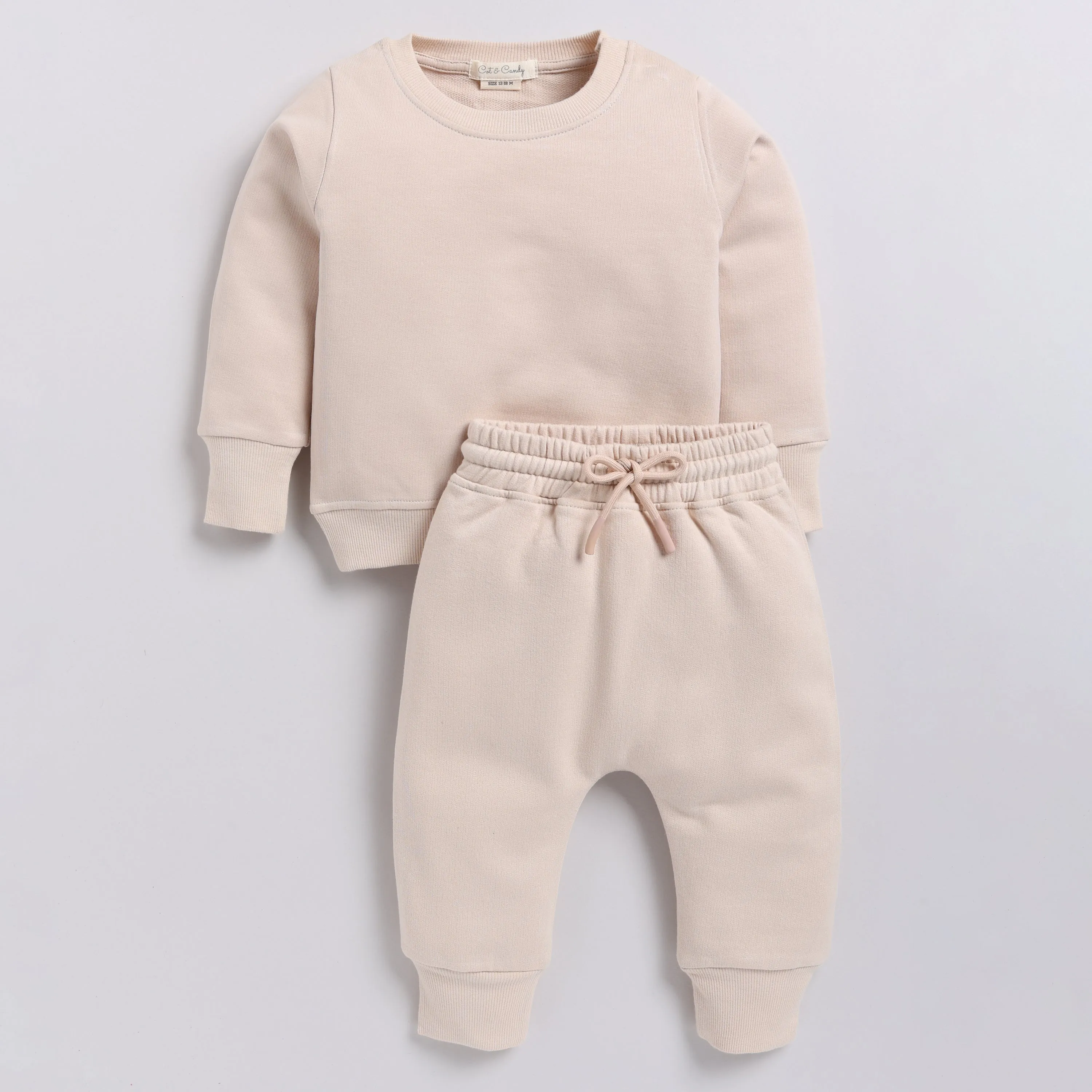 Almond Organic Fleece Sweatshirt & Jogger Set