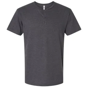 American Apparel Men's Heather Charcoal CVC Henley Tee