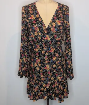 Auguste The Label Black Floral Wrap Boho Dress