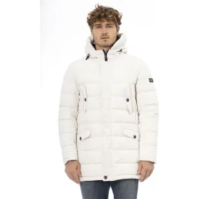 Baldinini Trend White Polyester Men's Hooded Jacket