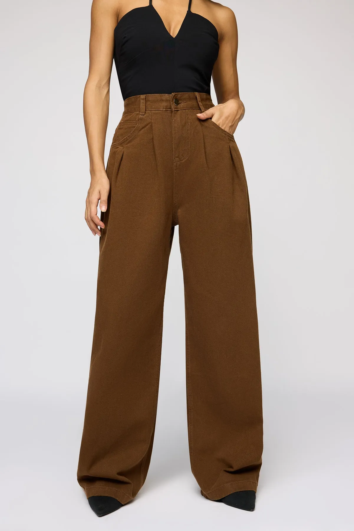 Bento Brown Denim Korean Pants