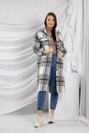 Big Check Long Jacket