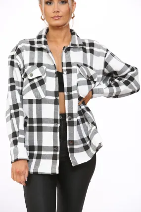 BLACK Check Shacket