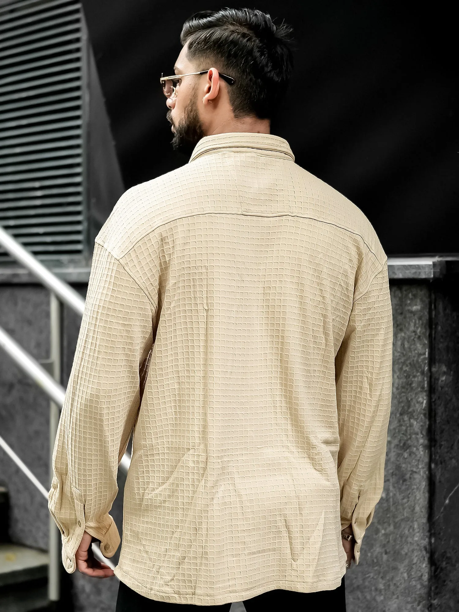 Box Grid Beige Shirt