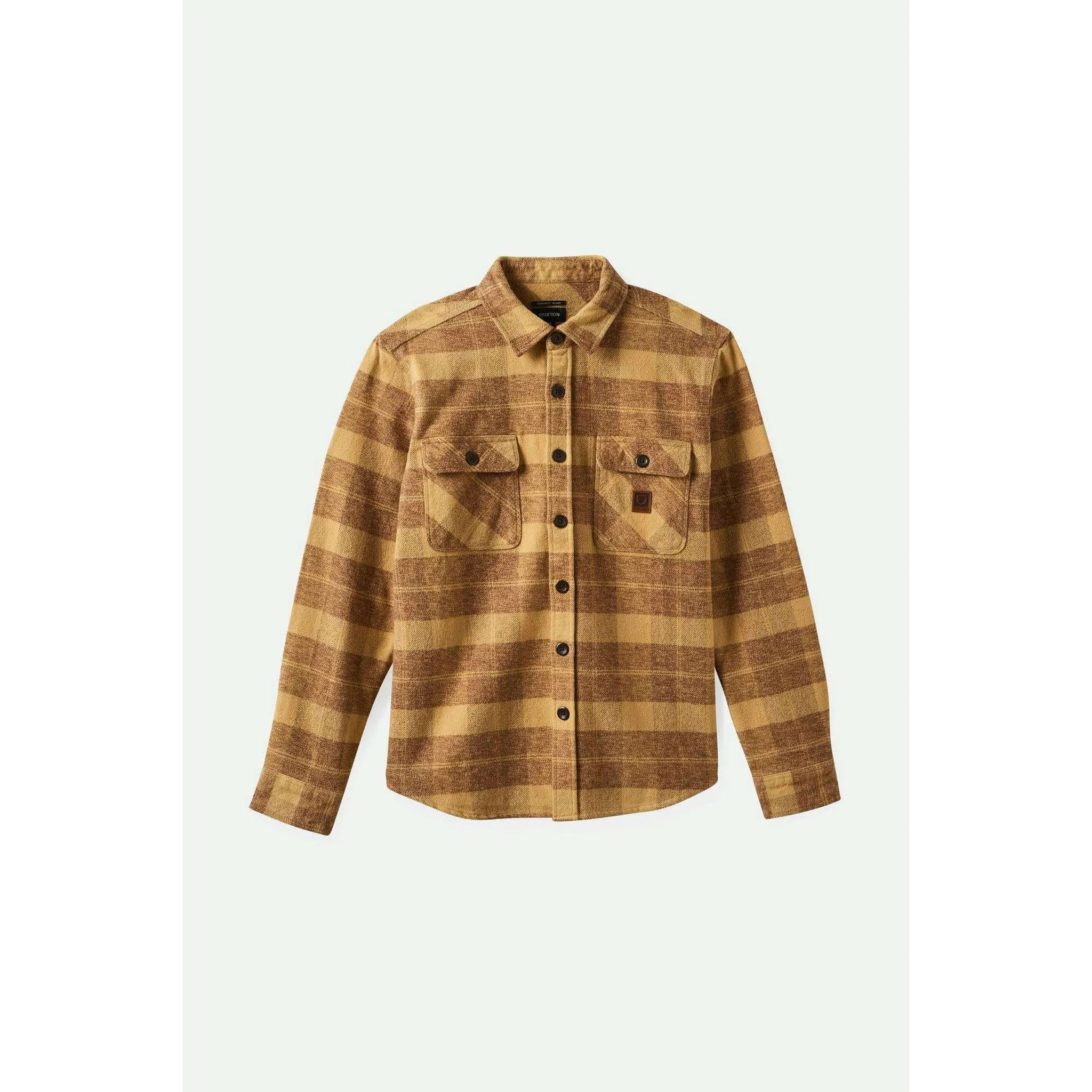 Brixton Bowery Men's Heavyweight Flannel in Curry Yellow