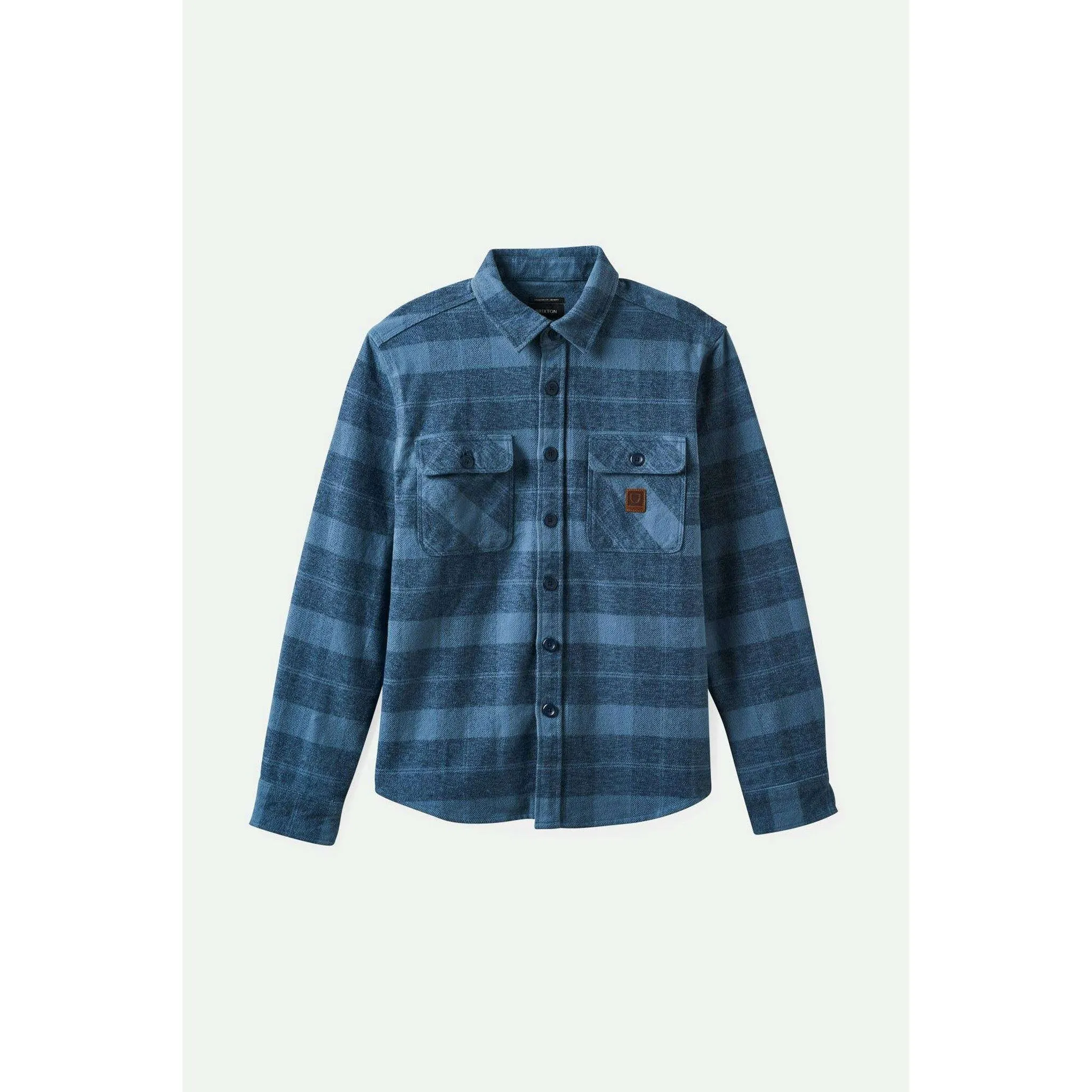 Brixton Bowery Men's Heavyweight Flannel in Mirage Blue