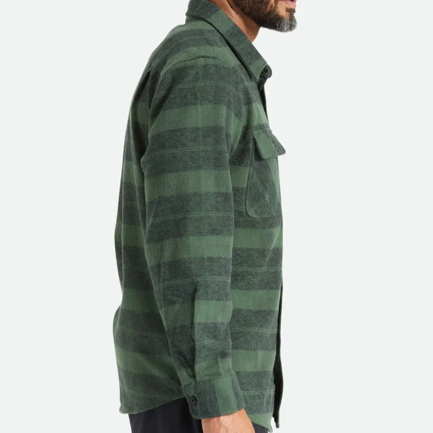 BRIXTON L/S BOWERY HEAVY WEIGHT FLANNEL FOREST GREEN