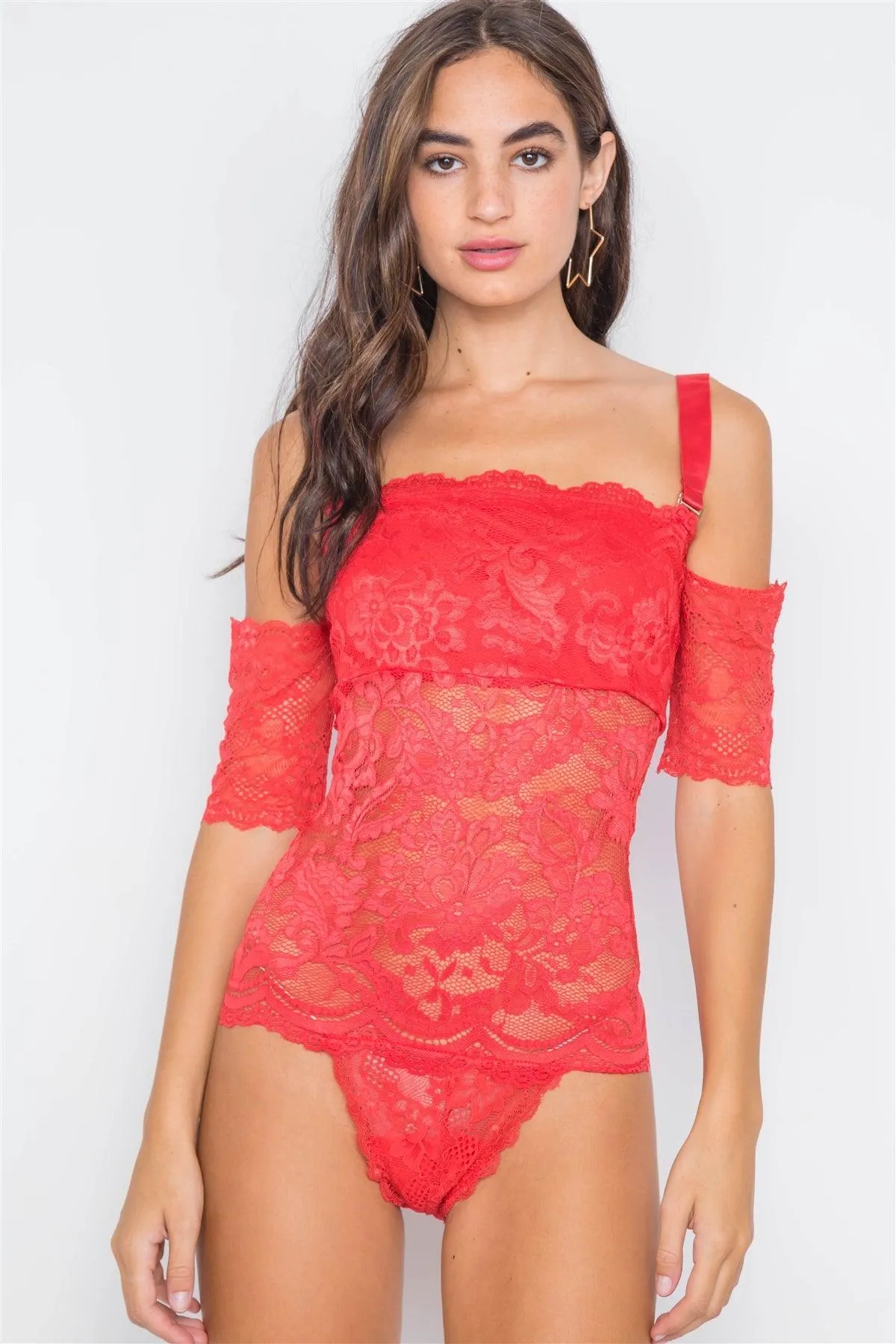 Cami Off-The-Shoulder Floral Lace Bodysuit