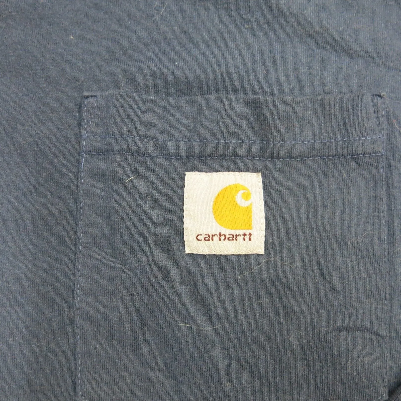 Carhartt Shirt Mens X Large Blue Henley Tee 100% Cotton WorkWear Outdoor Pocket