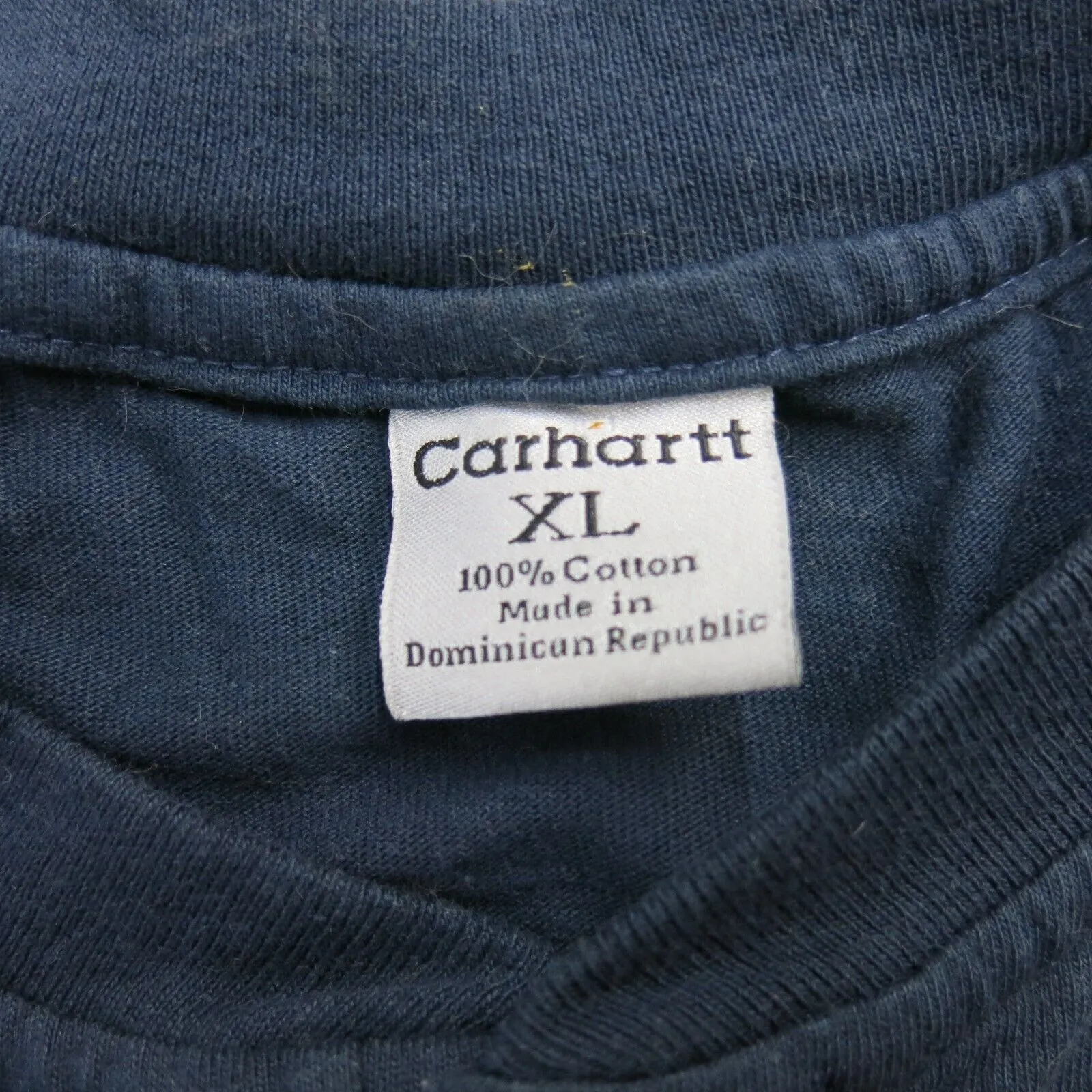 Carhartt Shirt Mens X Large Blue Henley Tee 100% Cotton WorkWear Outdoor Pocket