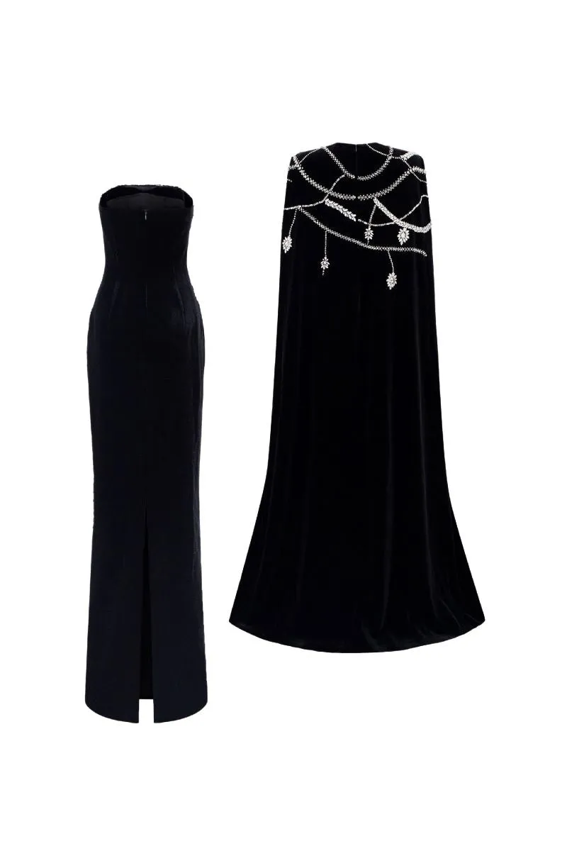 CHARLOTTE VELVET FLOW SEQUINS GOWN