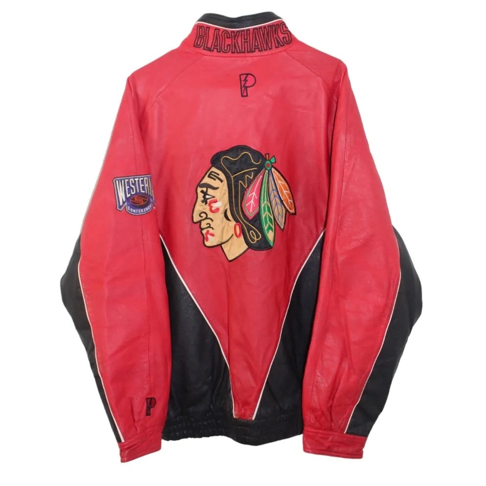 Chicago Blackhawks Pro Player Leather Jacket (XL)