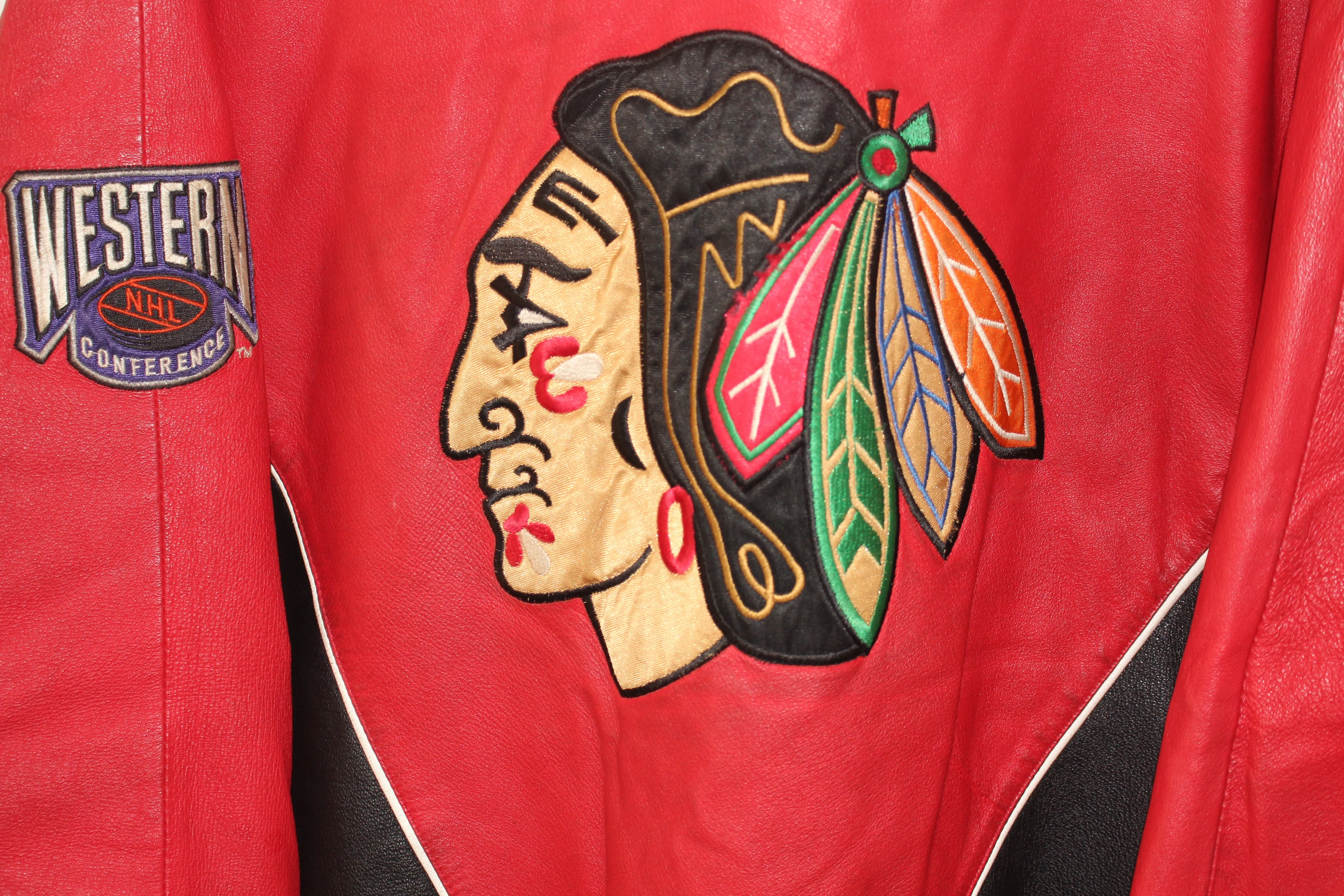 Chicago Blackhawks Pro Player Leather Jacket (XL)