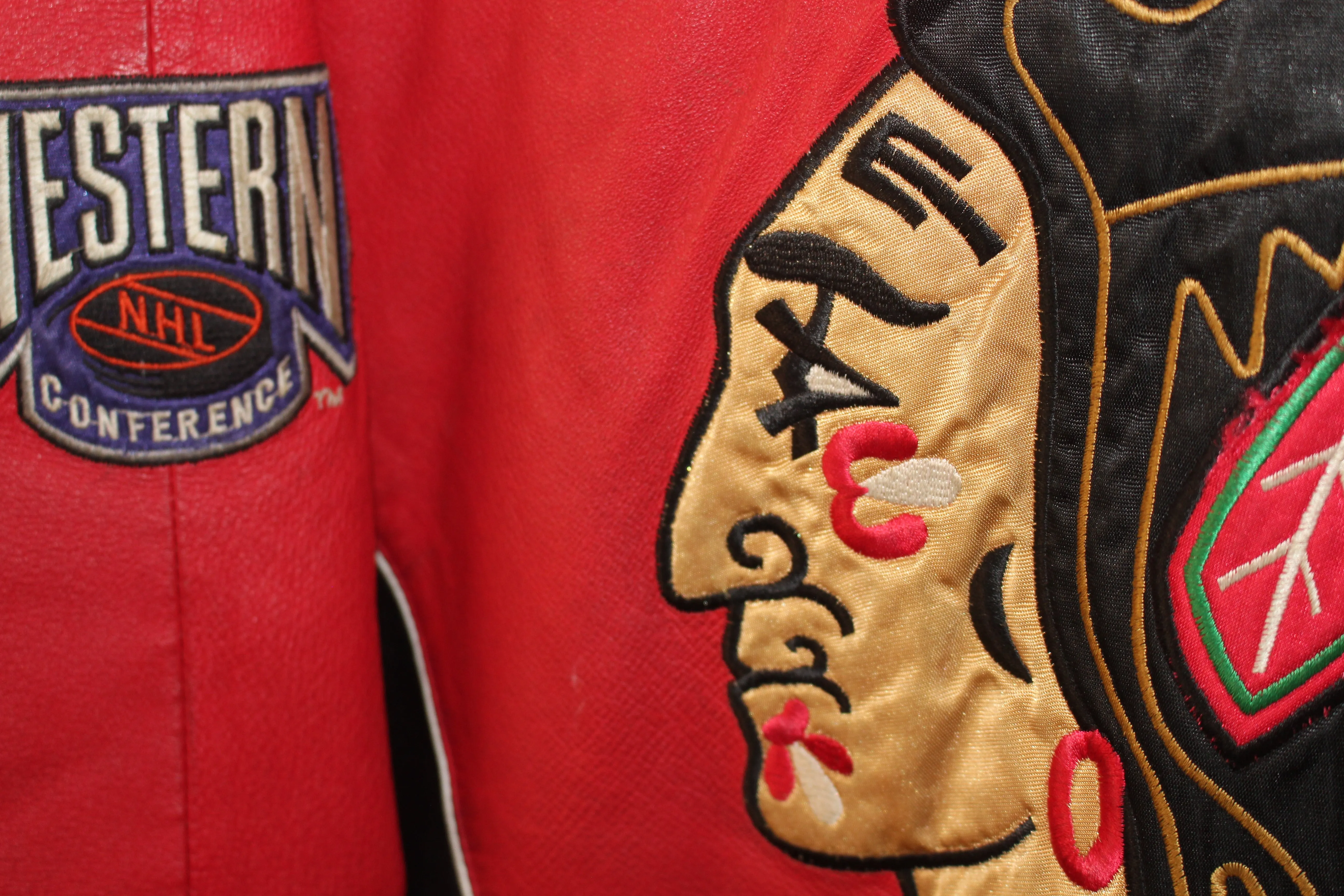 Chicago Blackhawks Pro Player Leather Jacket (XL)