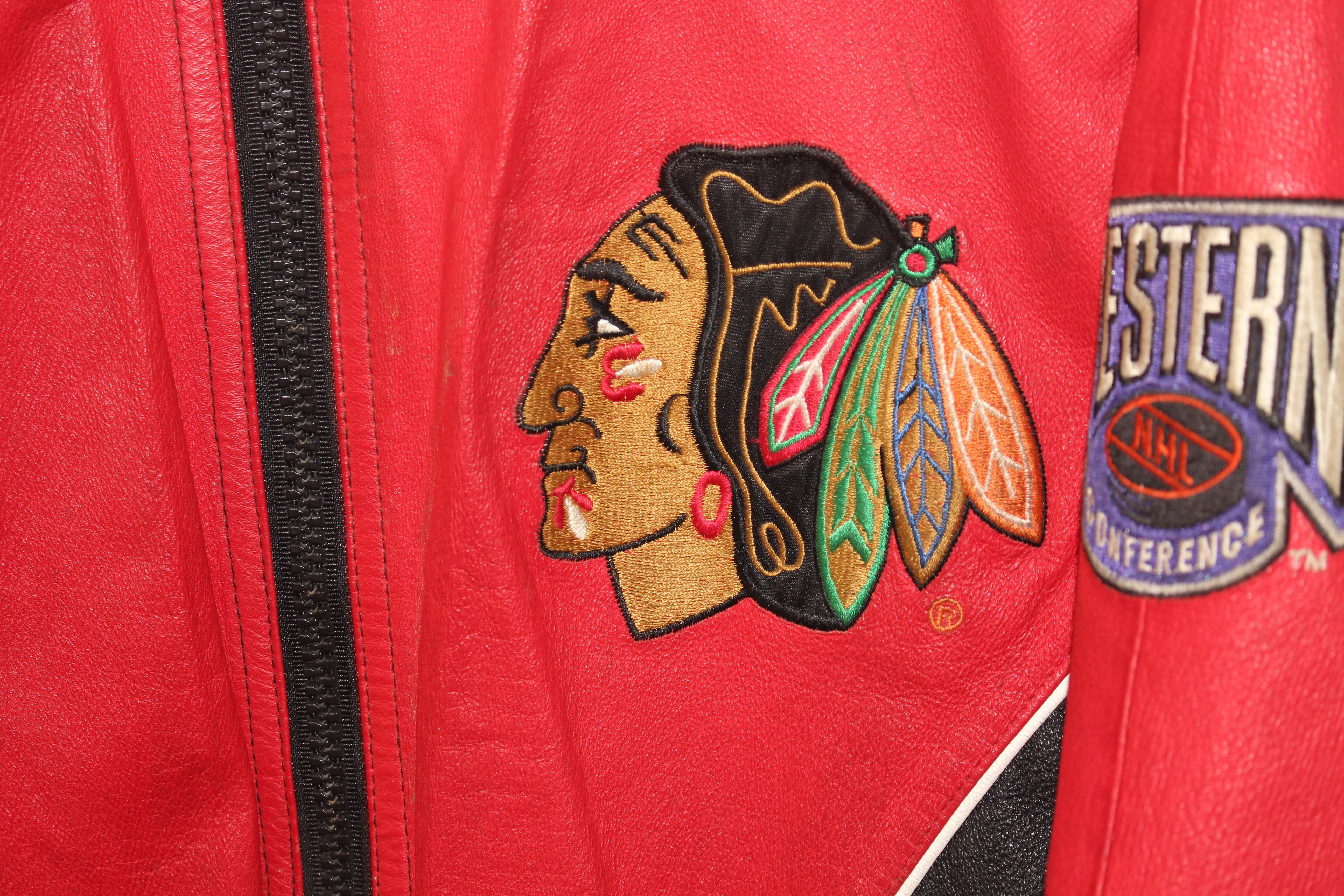 Chicago Blackhawks Pro Player Leather Jacket (XL)