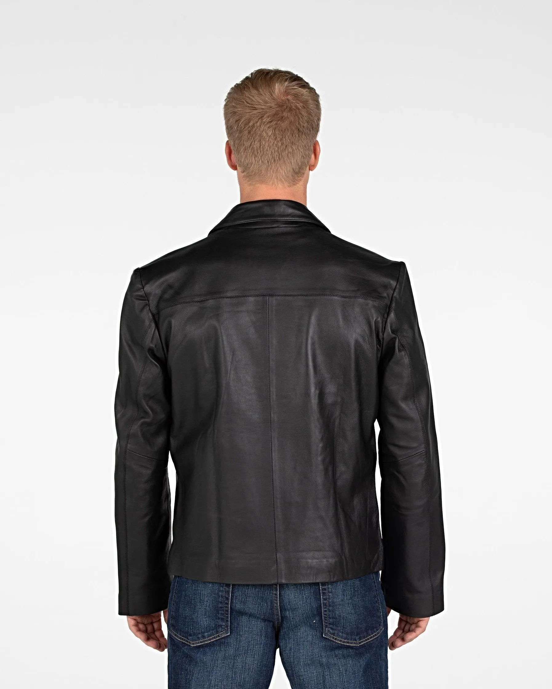 Classic Zip-Up Leather Jacket for Men