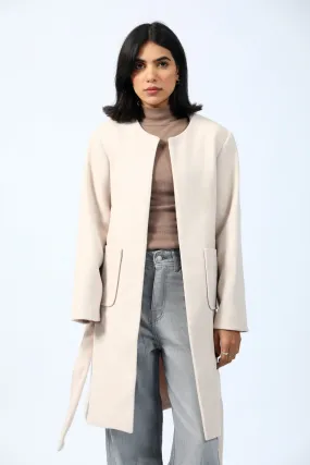 COAT WITH ROUND NECK