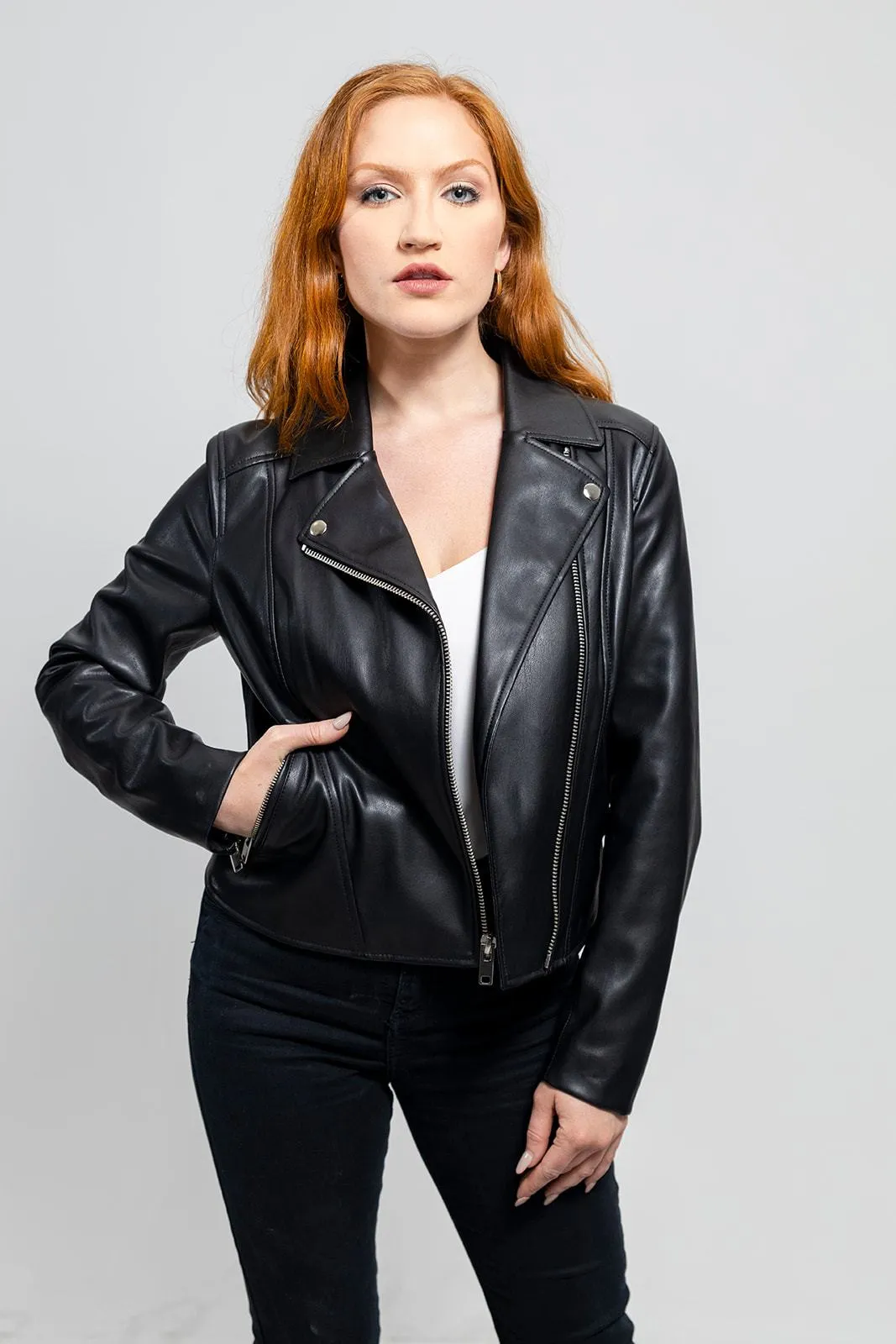 Demi Women's Vegan Faux Leather Jacket (POS)