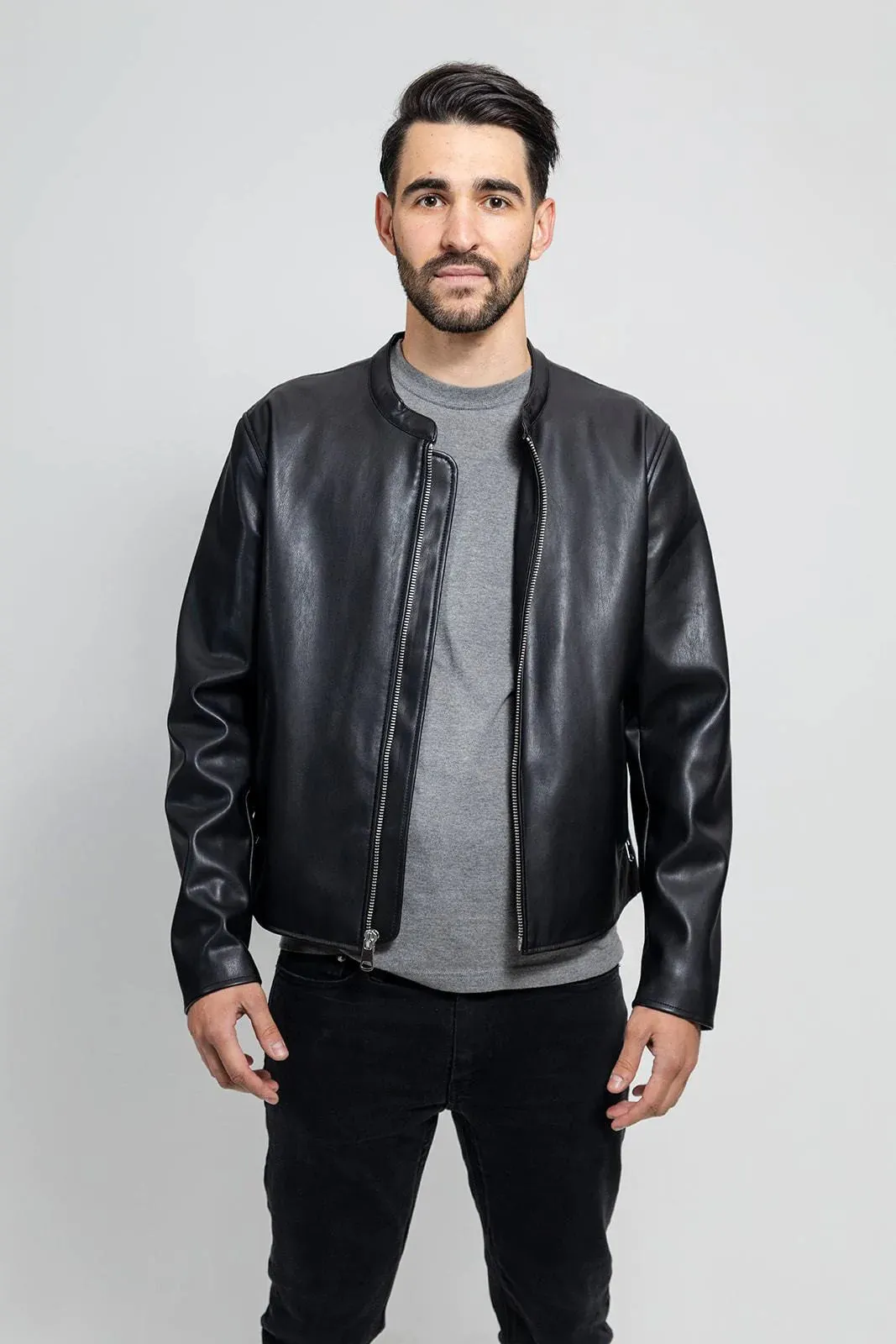 Dillon Mens Vegan Faux Leather Jacket