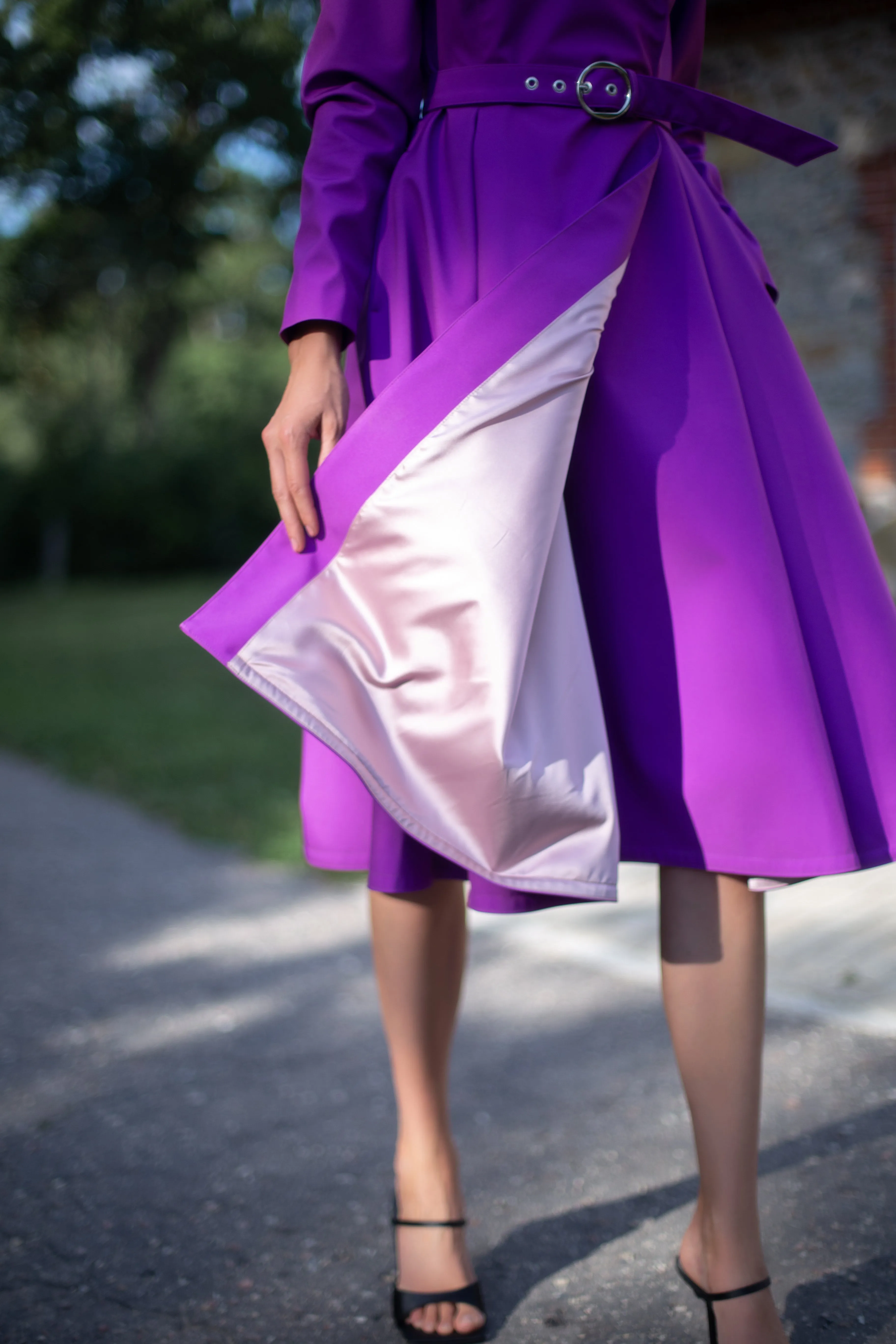 Double Breasted Trench Coat in Fuchsia | 'Daring Fuchsia'