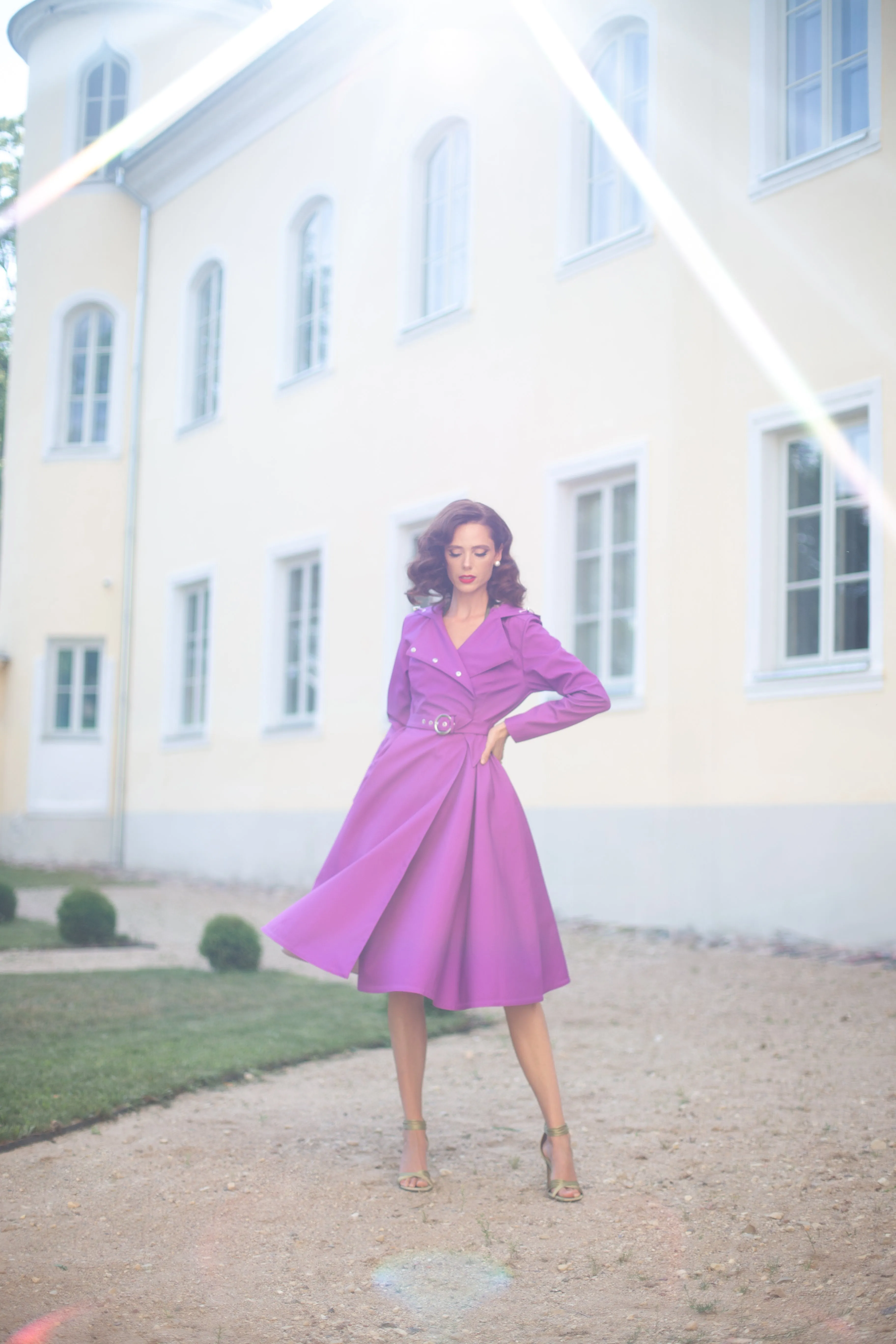 Double Breasted Trench Coat in Fuchsia | 'Daring Fuchsia'