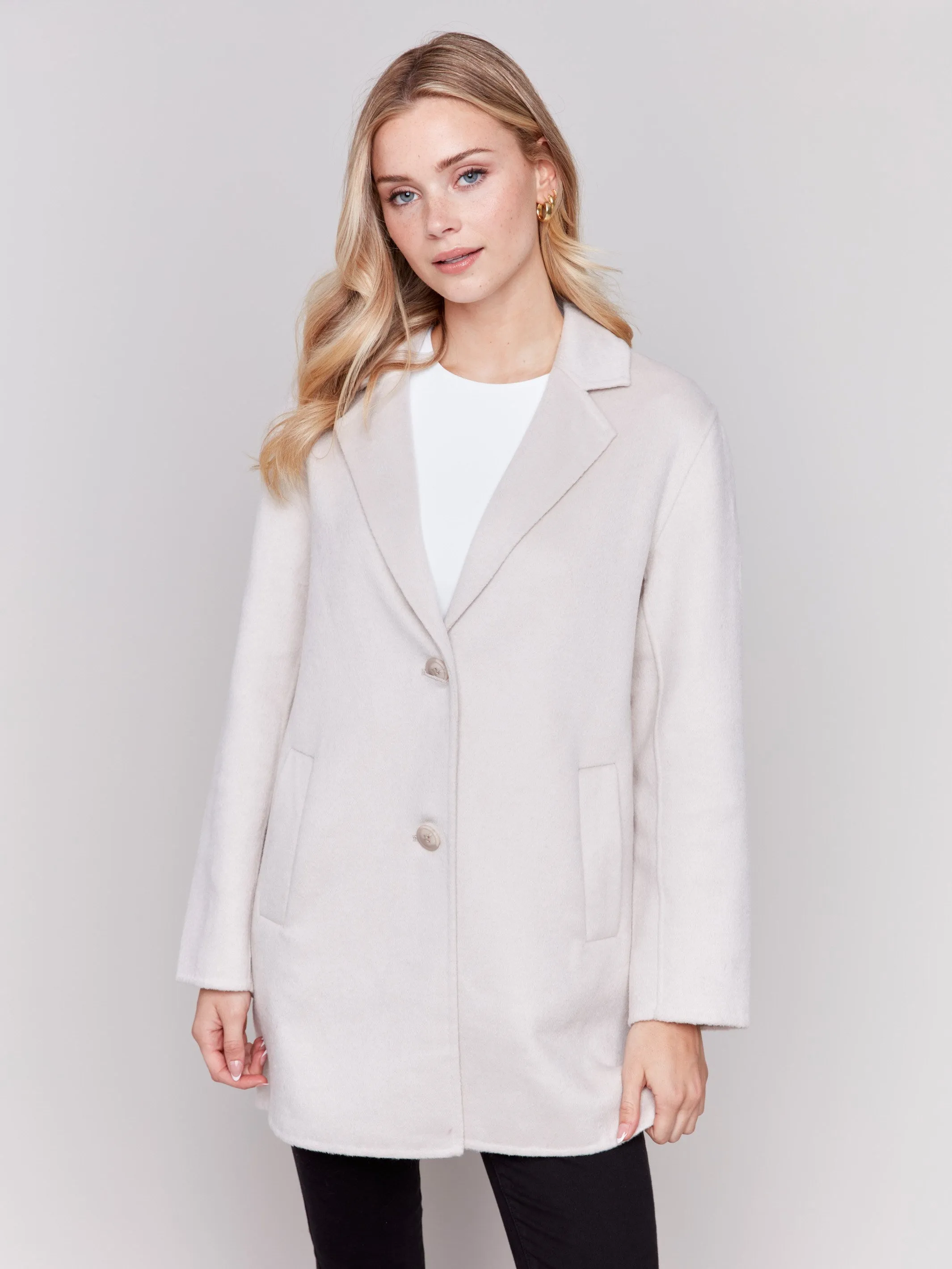 Double-Faced Wool Coat - Light Almond