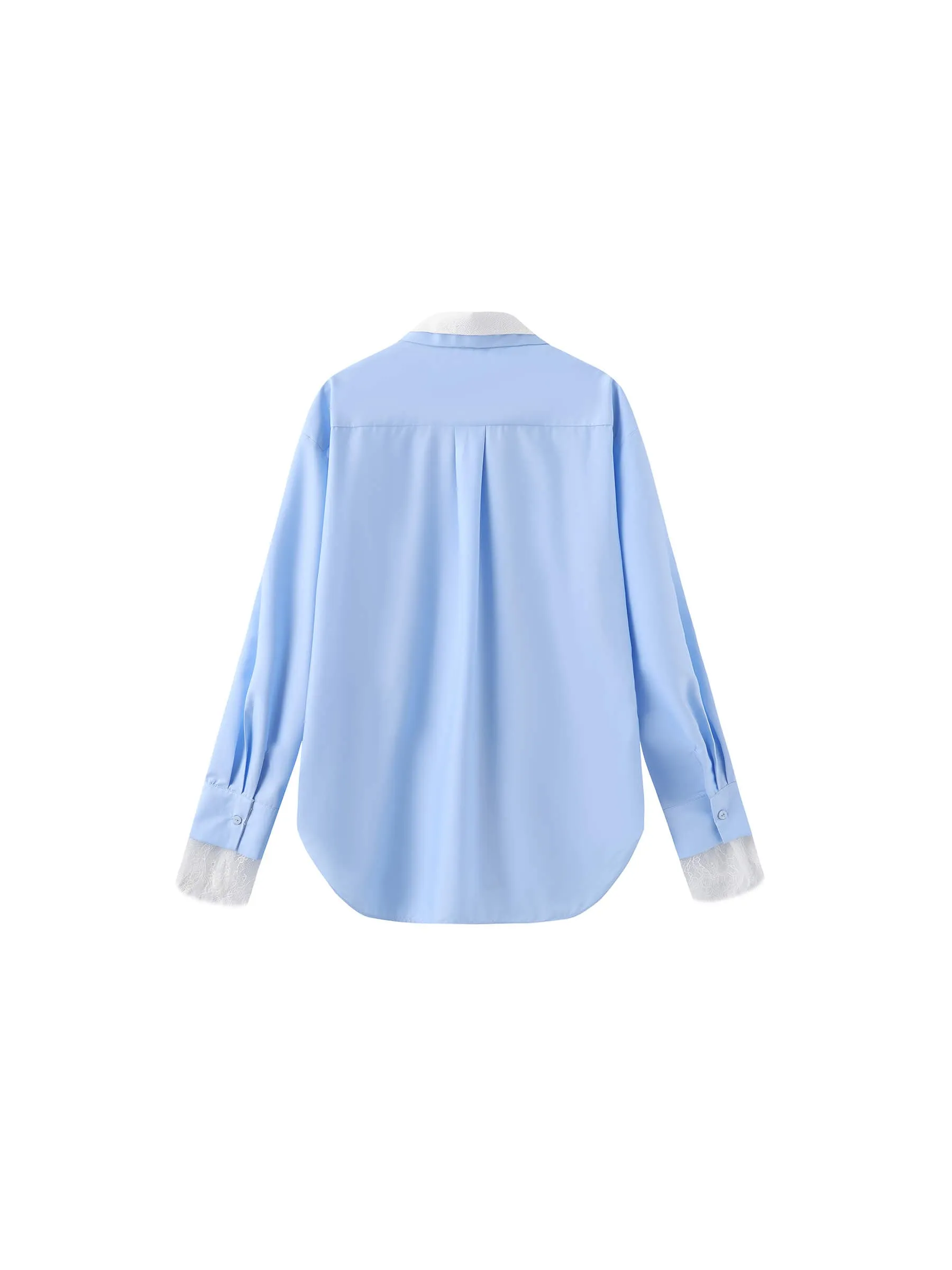 Double Wing Collar Shirt with Detachable Lace Collar