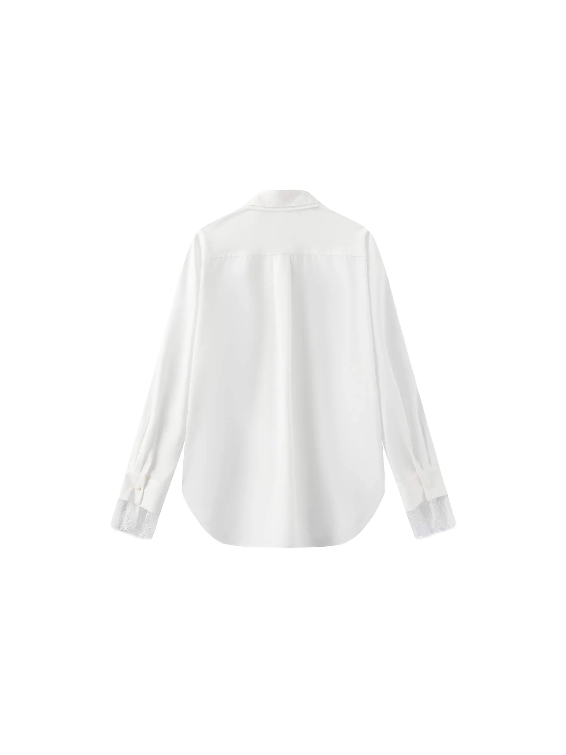 Double Wing Collar Shirt with Detachable Lace Collar