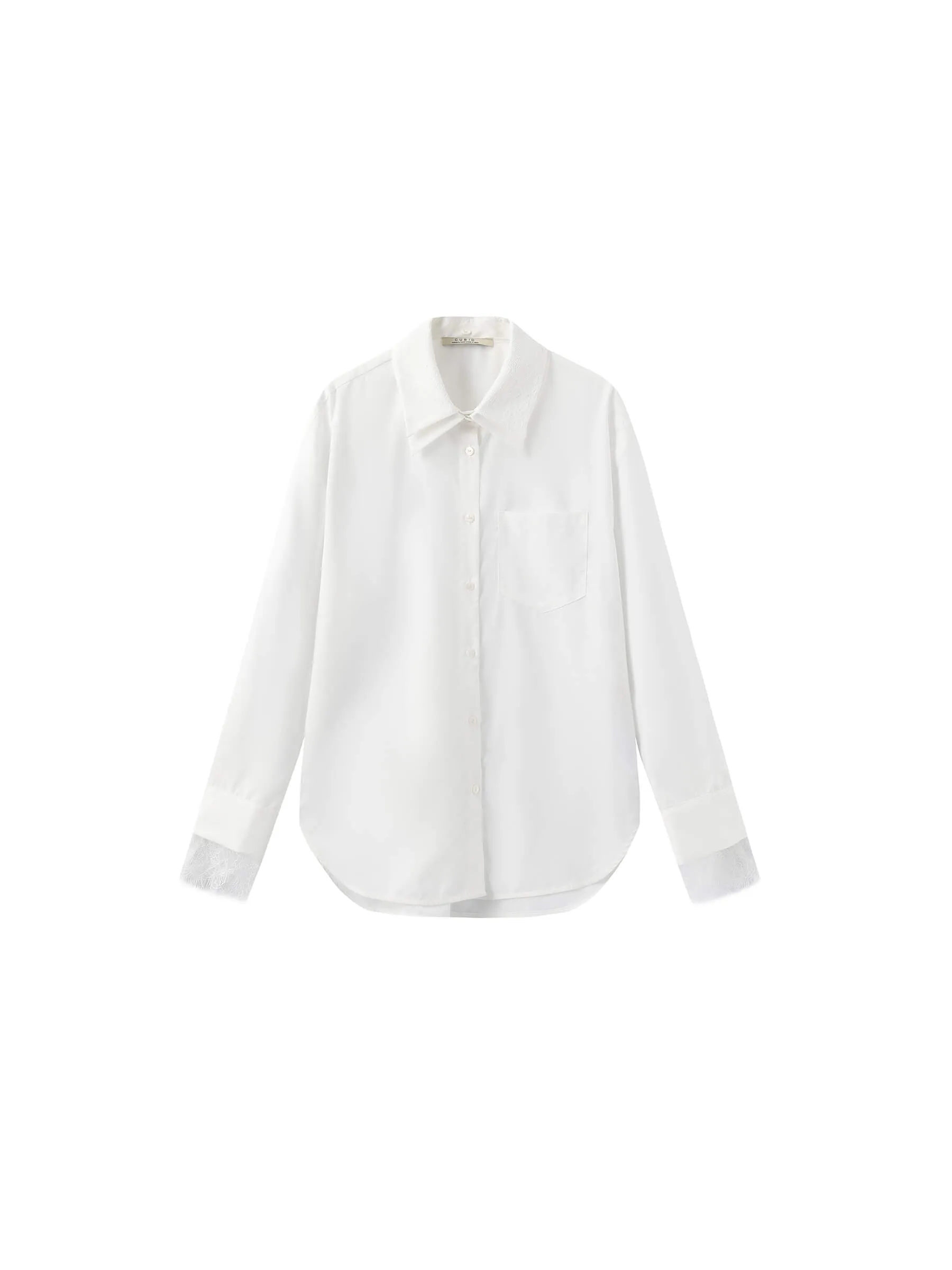 Double Wing Collar Shirt with Detachable Lace Collar