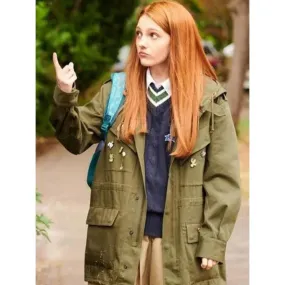 Emily Carey Green Hooded Jacket