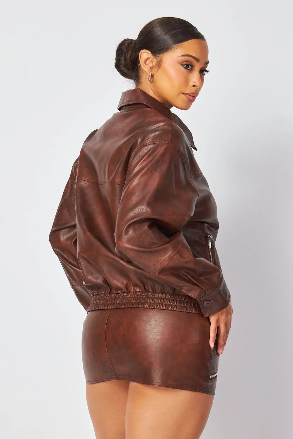 Faded Chocolate Leather Jacket