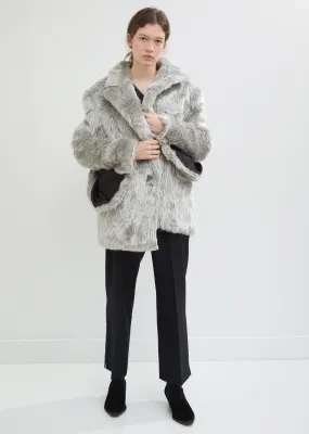 Faux Fur Cape Sleeve Coat