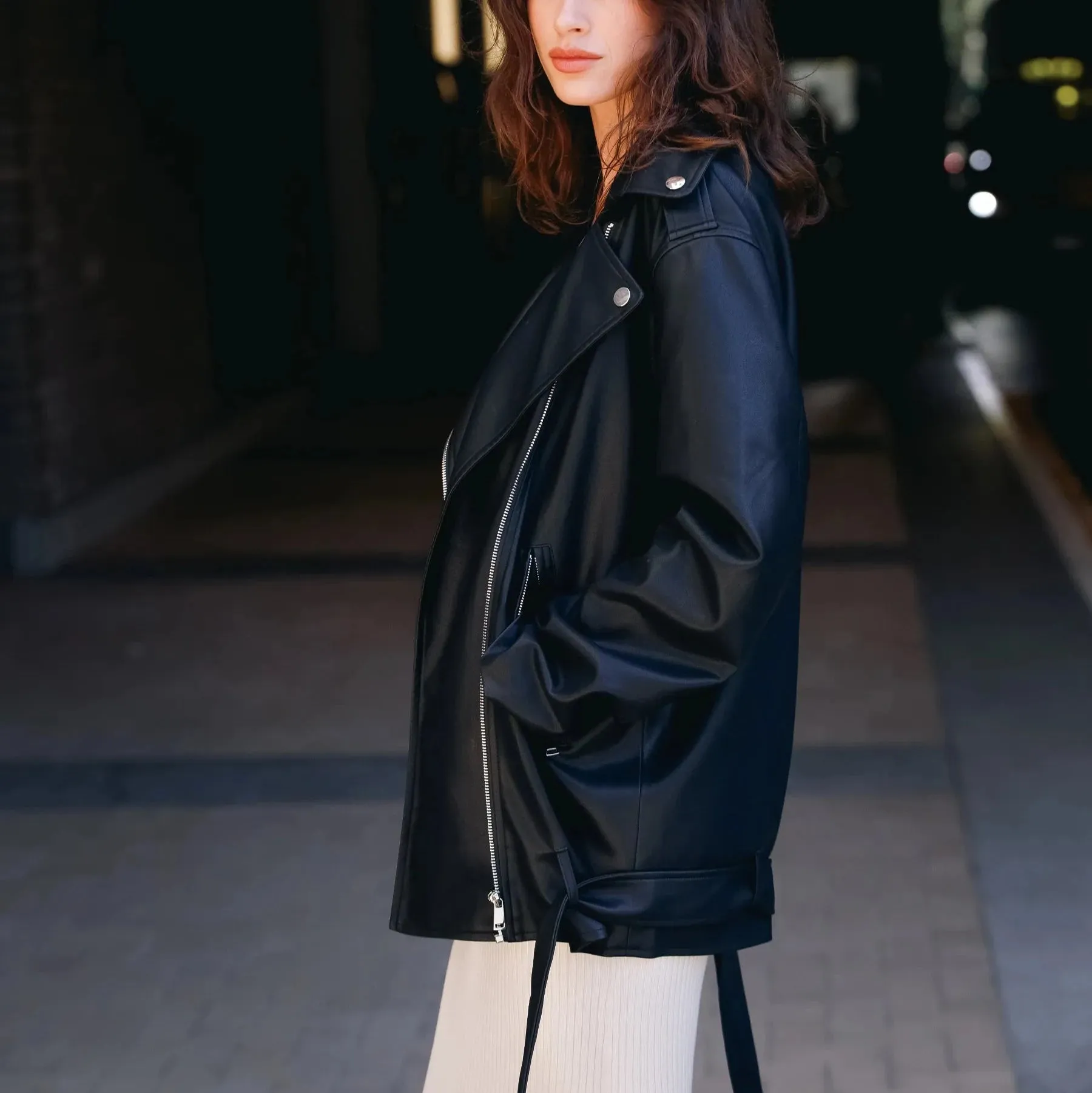 Florence Vegan Leather Moto Jacket