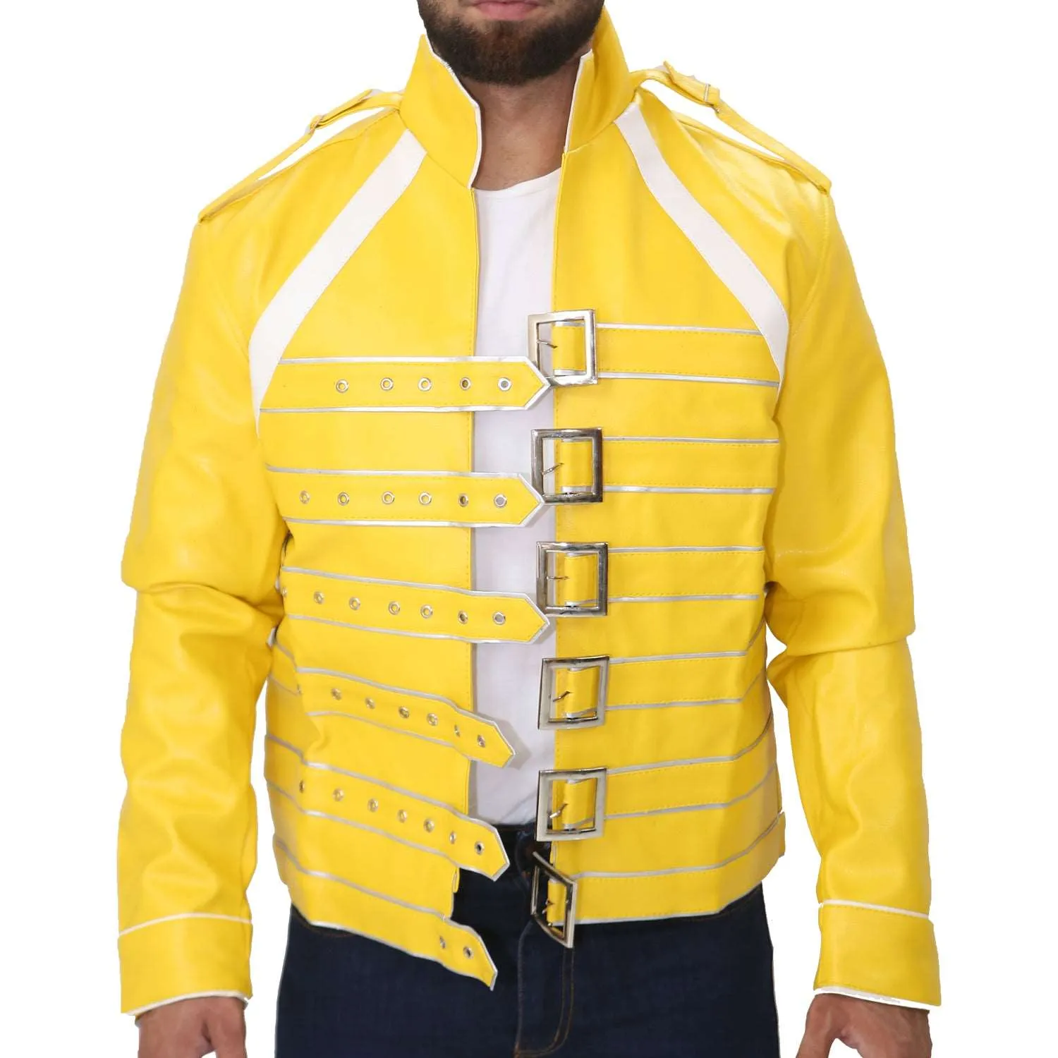 Freddie Mercury Concert Yellow Leather Jacket