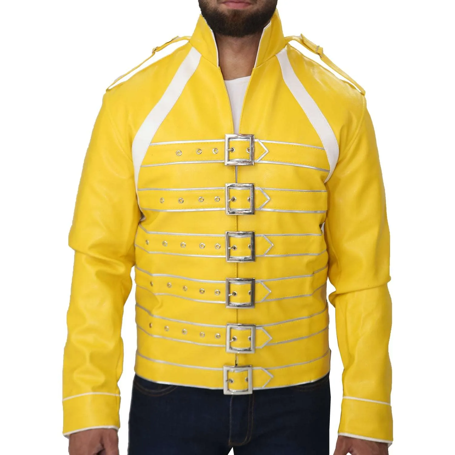 Freddie Mercury Concert Yellow Leather Jacket