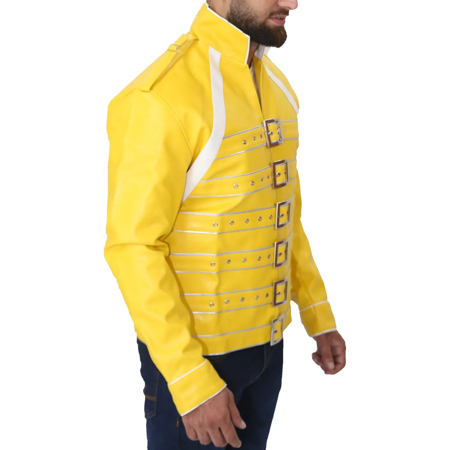 Freddie Mercury Concert Yellow Leather Jacket