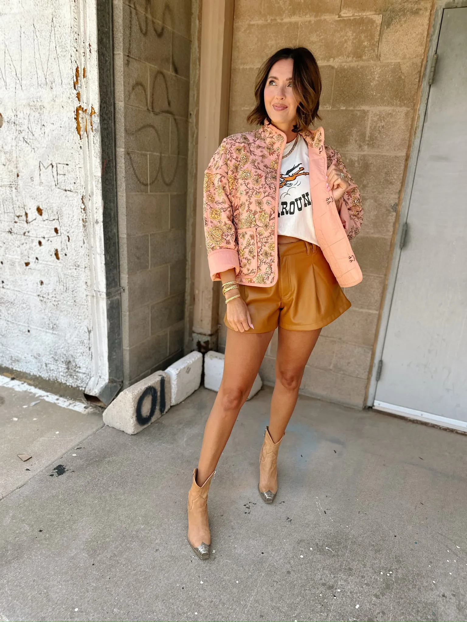 Free People Chloe Jacket | Peach Combo