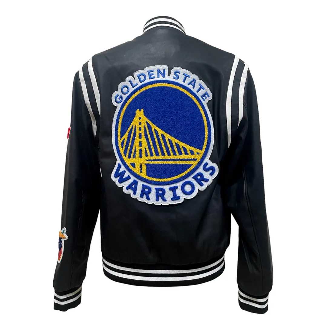 GOLDEN STATE WARRIORS VEGAN LEATHER JACKET Black / White