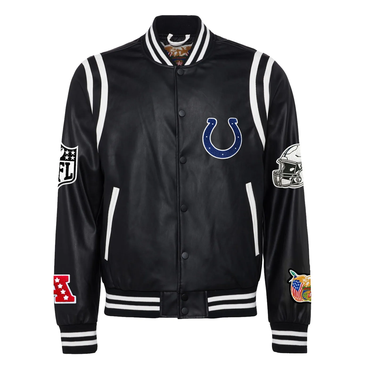 INDIANAPOLIS COLTS VEGAN LEATHER JACKET Black / White