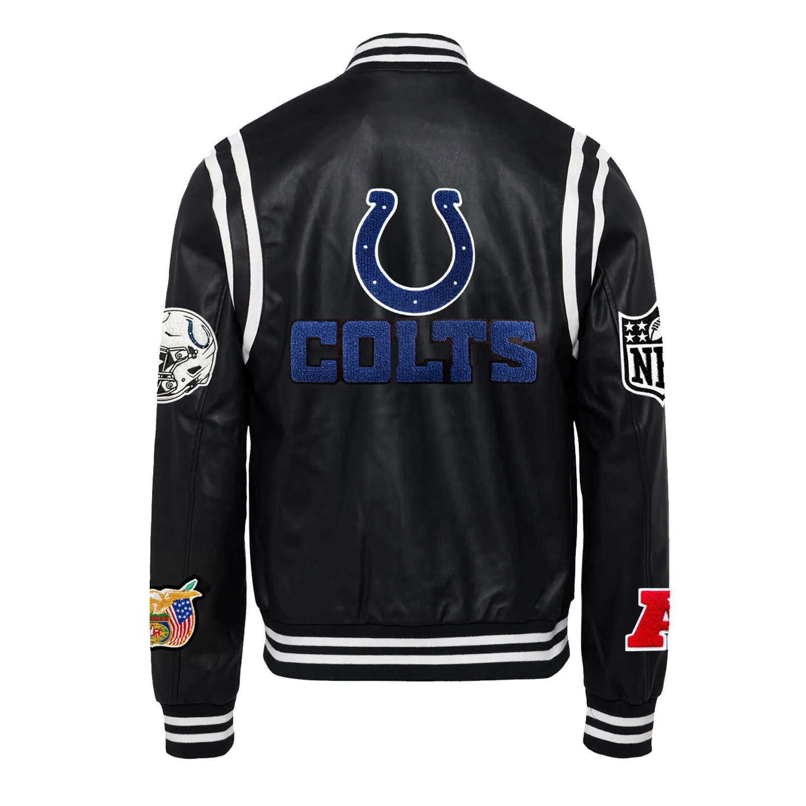 INDIANAPOLIS COLTS VEGAN LEATHER JACKET Black / White