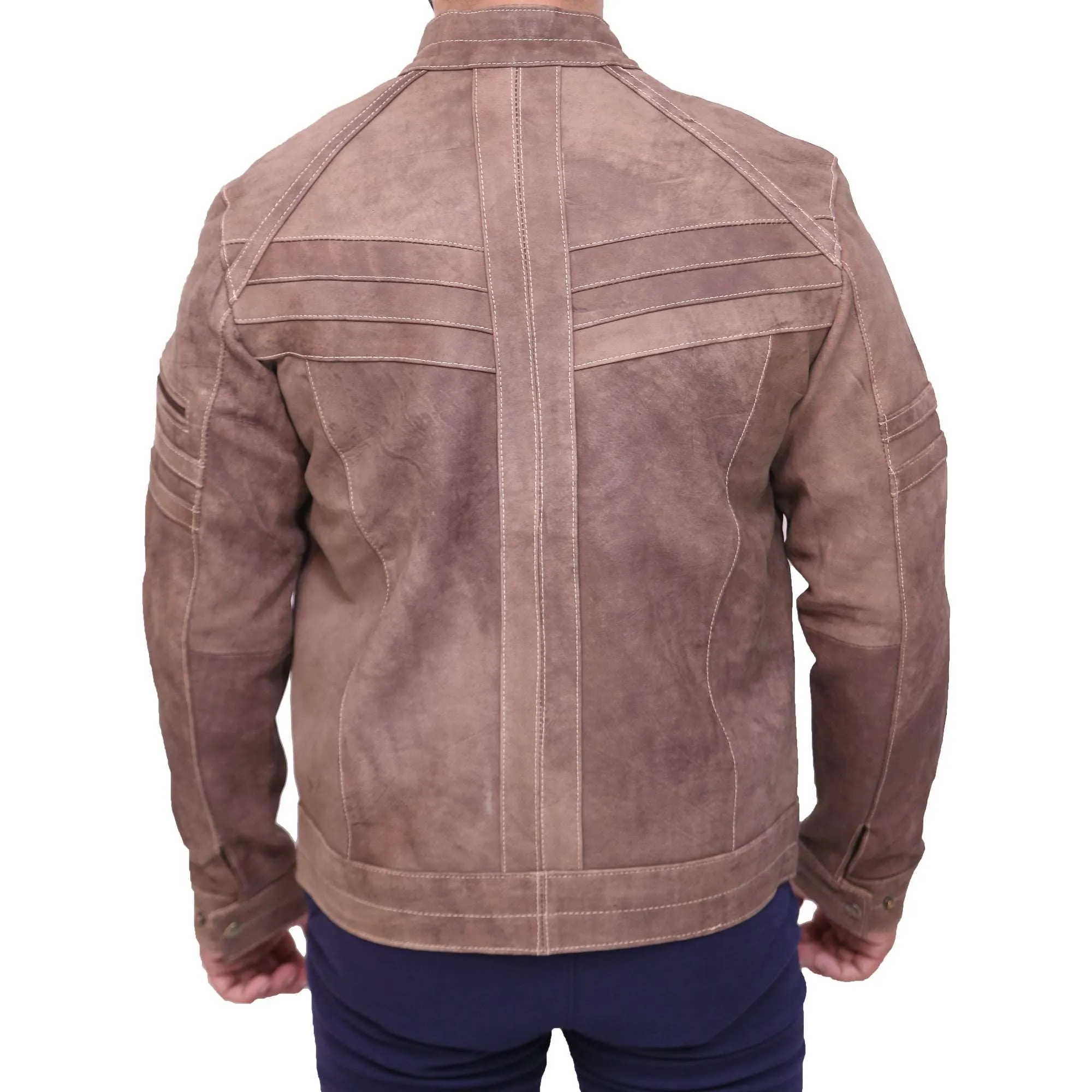 J7- Brown Men's Real Leather jacket