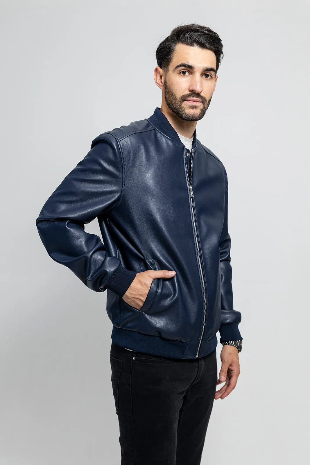 Justin Men's Vegan Faux Leather Jacket (POS)