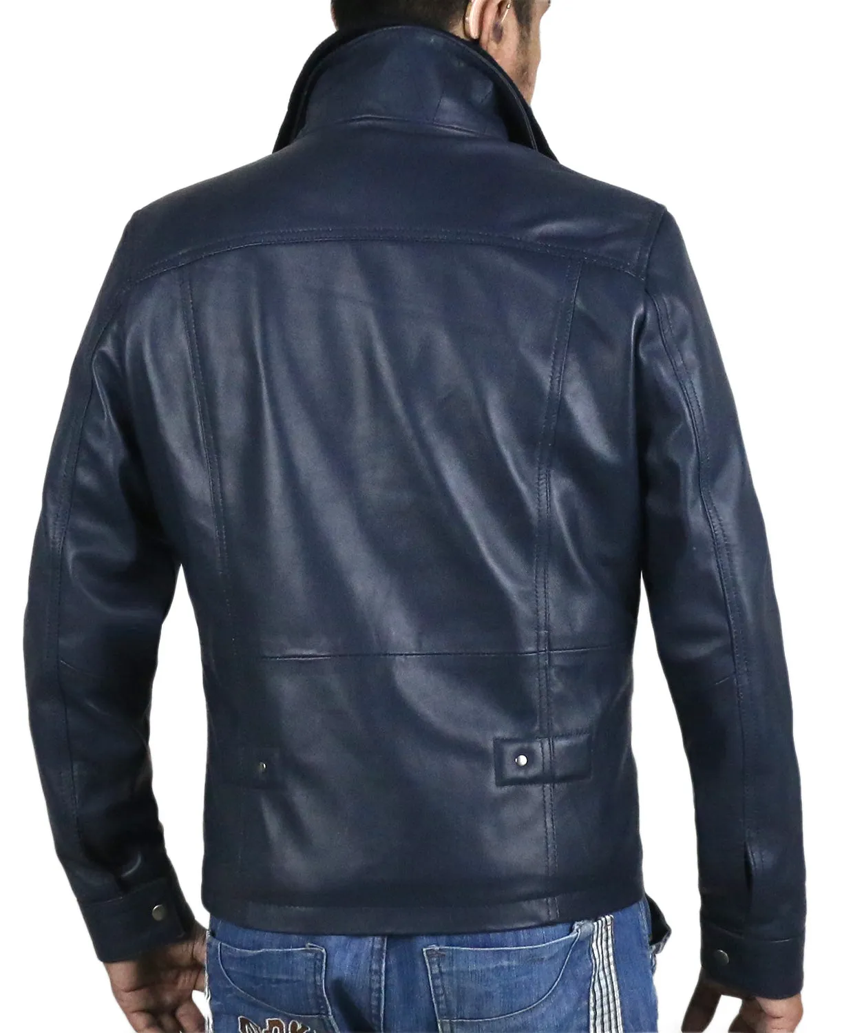 Leather Jackets Hub Mens Genuine Lambskin Leather Jacket (Black, Classic Jacket) - 1501105