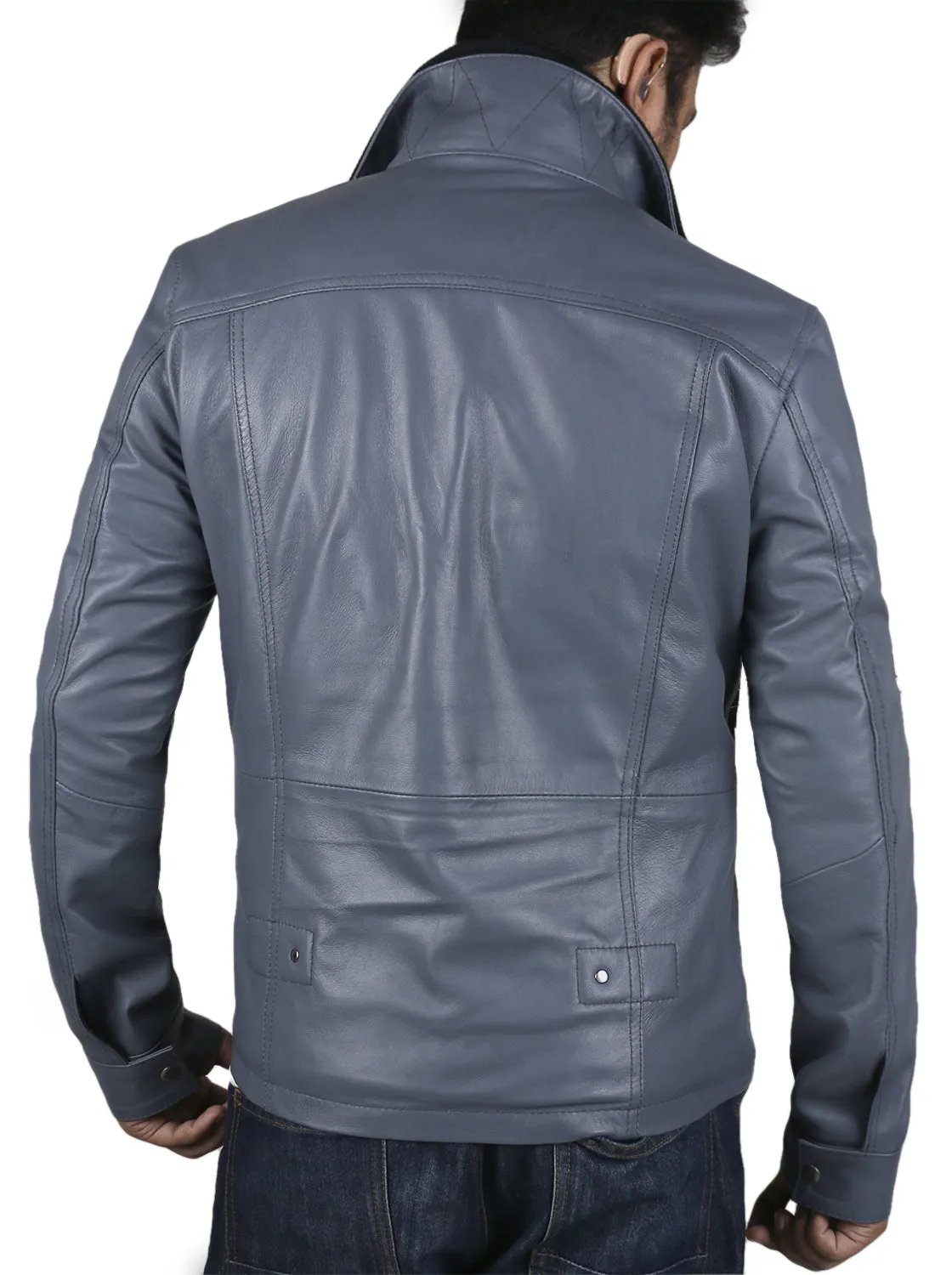 Leather Jackets Hub Mens Genuine Lambskin Leather Jacket (Black, Classic Jacket) - 1501105