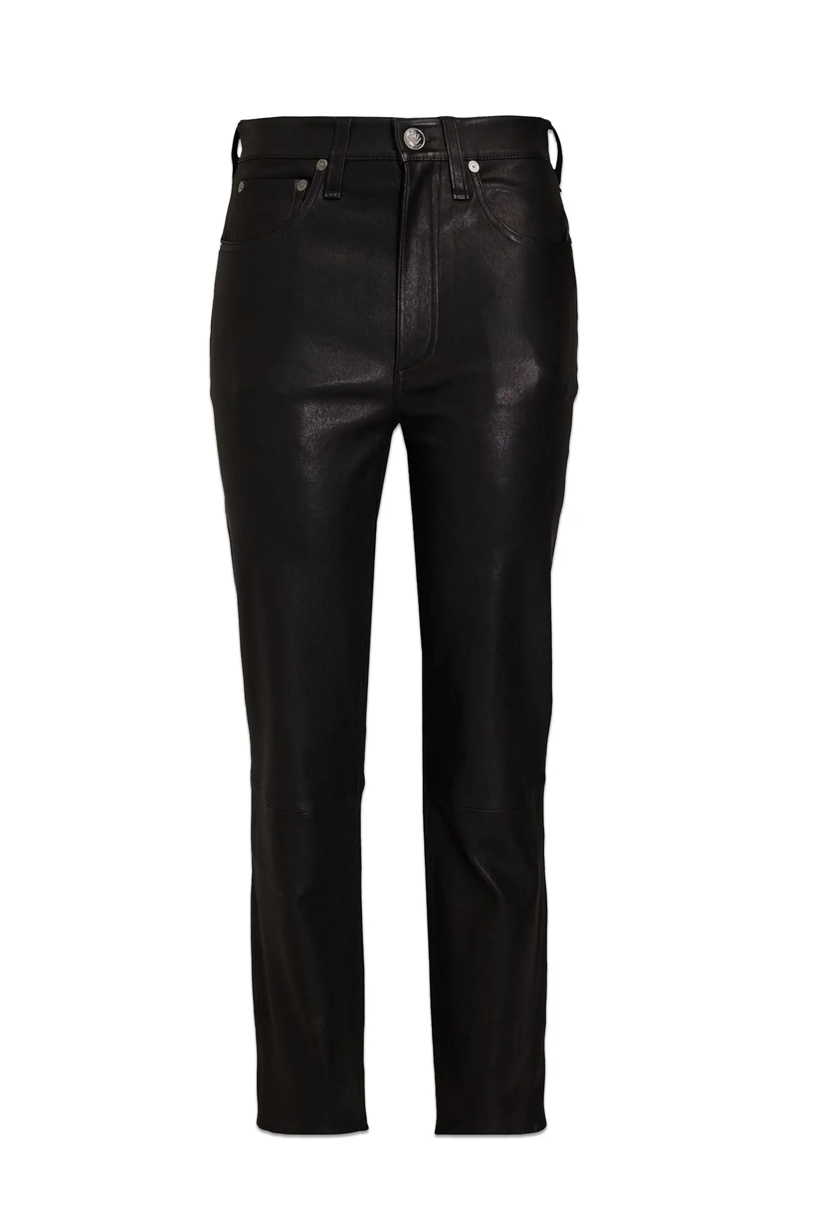 Leather Slim-Leg Pants