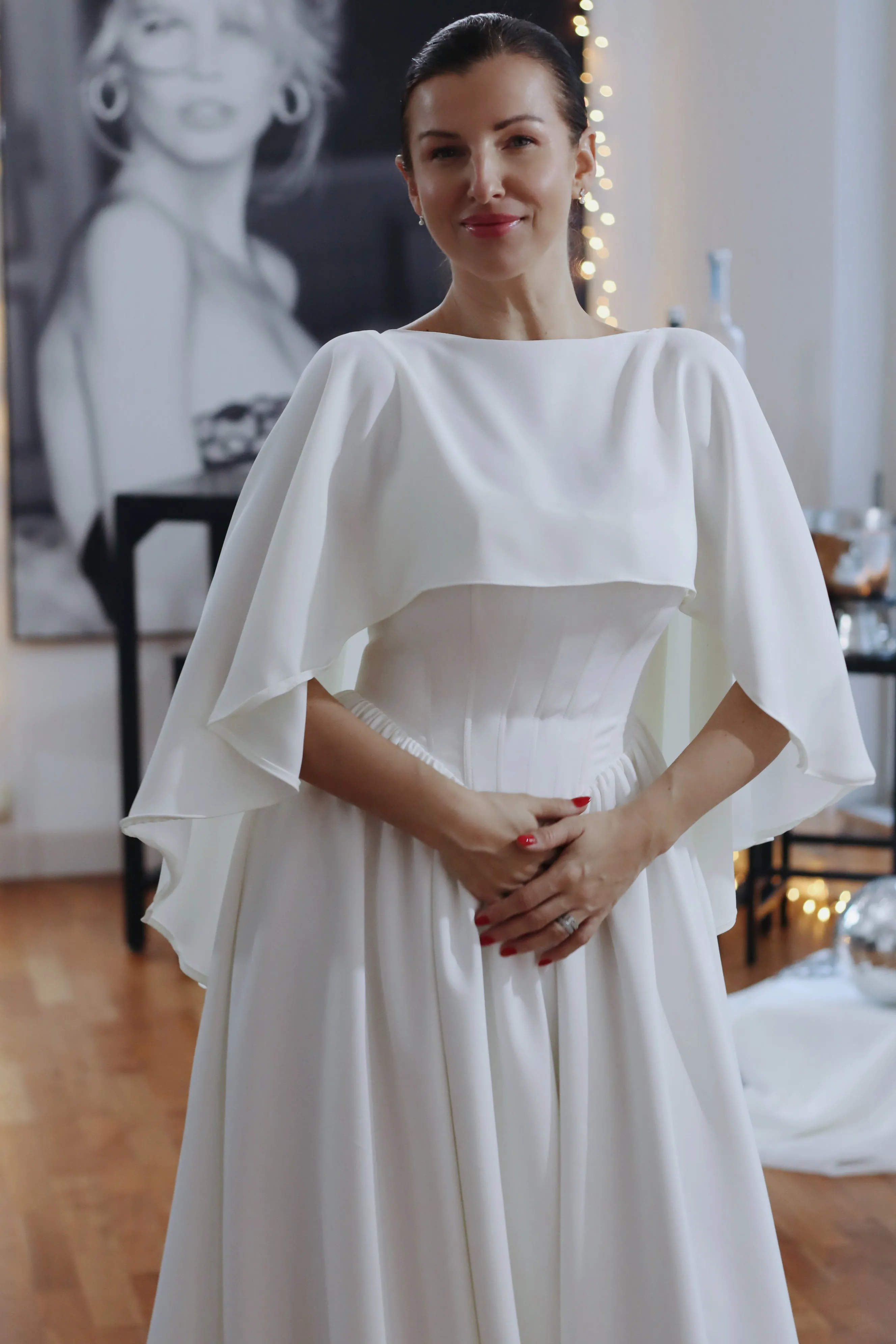 Luxury Crepe Wedding Cape